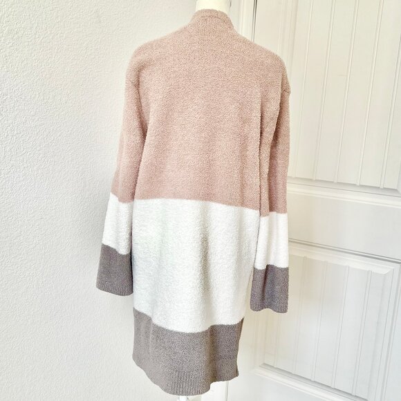 Barefoot Dreams CozyChic Long Weekend Mid-Length Colorblock Pocket Cardigan Sz M - Picture 9 of 13